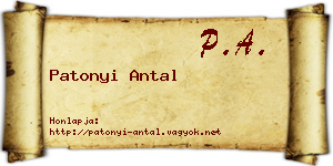 Patonyi Antal névjegykártya