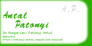 antal patonyi business card